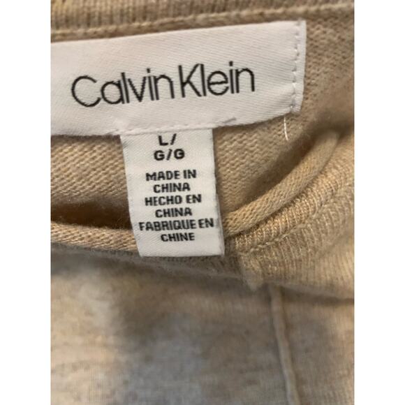 Calvin Klein beige long sleeves faux layered sweater size Large - Picture 3 of 9